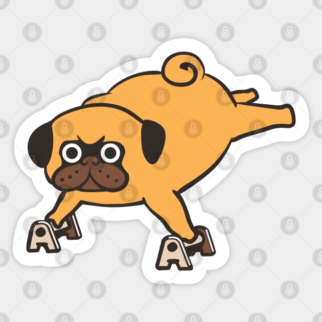 Pug Planche Sticker by huebucket